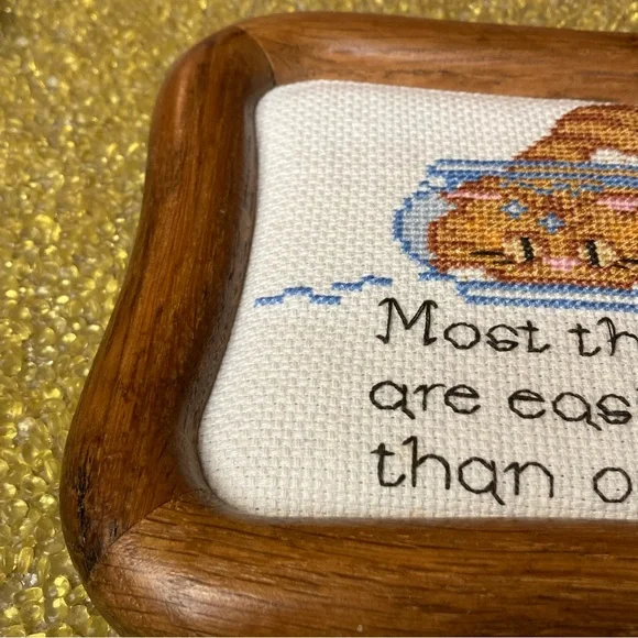 Framed Cat Embroidery Art - Picture 6 of 9